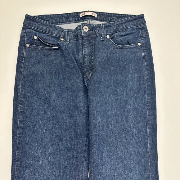 Lee Slender Secret Lower on the Waist Bootcut Women size 14 Dark Blue Denim Jean - Picture 2 of 5